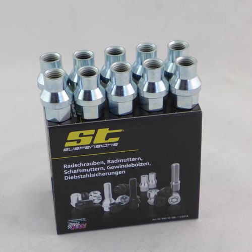 Schaftmuttern silber 10x - st,